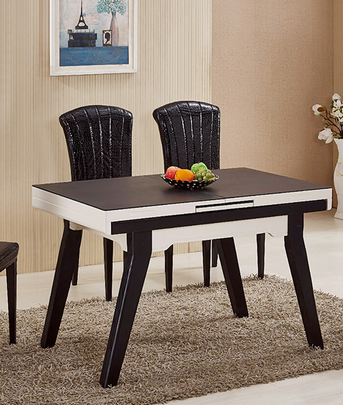 台北紐約家具-高品質餐廳家具--高級餐桌餐椅0003--岩燒玻面拉合餐桌餐椅